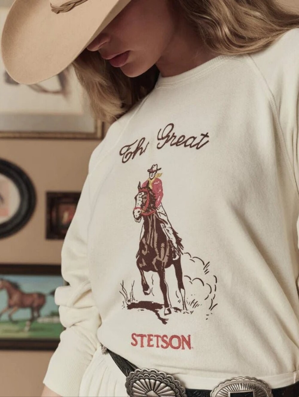 The Great X Stetson College Sweatshirt Washed White 0 XS